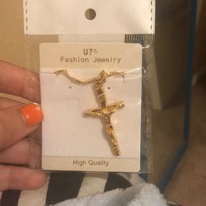 Gold cross necklace